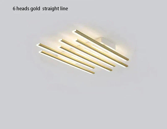 Modern led living room ceiling lamp simple Nordic creative square line restaurant light in the bedroom hall new lighting