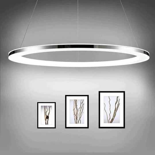 Modern Led Pendant Lights Fixtures For Dining Living Room Home Decor Acrylic Rings Hanging Lamp With