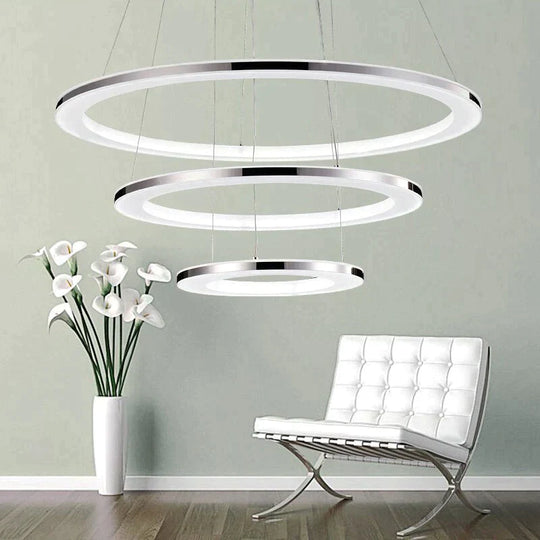 Modern Led Pendant Lights Fixtures For Dining Living Room Home Decor Acrylic Rings Hanging Lamp With