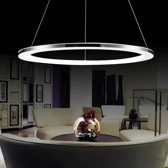 Modern Led Pendant Lights Fixtures For Dining Living Room Home Decor Acrylic Rings Hanging Lamp With