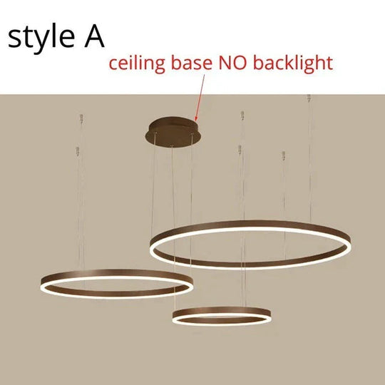 Modern LED Pendant Lights For Living Dining Room Dimmable Suspension Luminaire Suspendu Circular Rings Coffee Hanglamp Luminaria