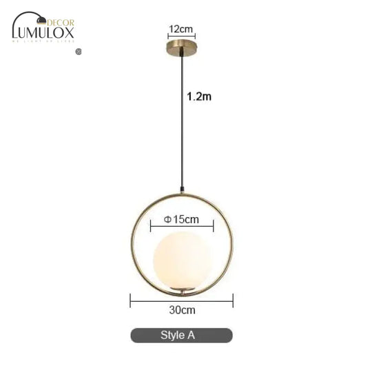 Modern LED Round Glass Ball Pendant Lights Iron E14 Pendant Lamps Hanging Light Fixture for Living Room Bedroom Dining Room