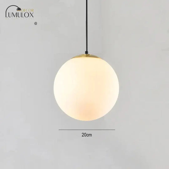 Modern LED Round Glass Ball Pendant Lights Iron E14 Pendant Lamps Hanging Light Fixture for Living Room Bedroom Dining Room