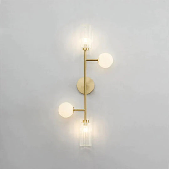 Modern Light Luxury Room Double-headed All-copper Wall Lamp