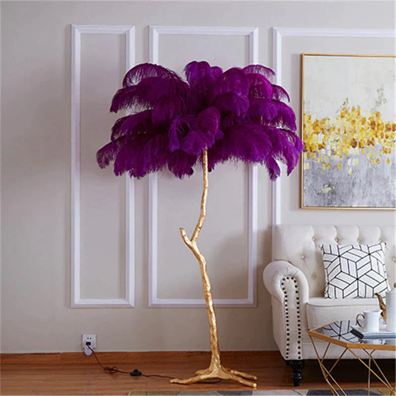 Modern Luxury Feather Floor Lamp Living Room Decoration Light Stand Light Decorative Standing Indoor