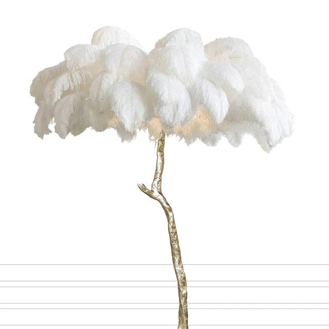 Modern Luxury Feather Floor Lamp Living Room Decoration Light Stand Light Decorative Standing Indoor