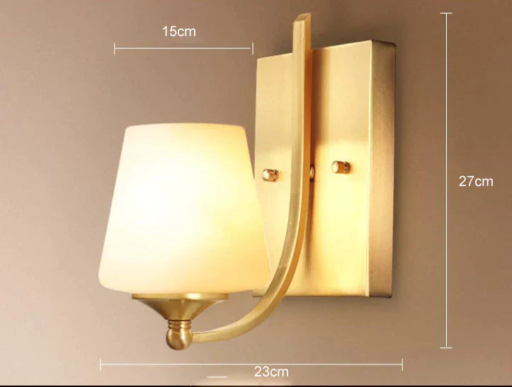 Modern Minimalist Creative Living Room Lamp Bedroom Headlight Aisle Copper Wall Lamps