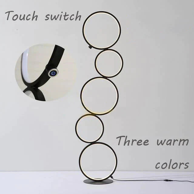 Modern Minimalist LED Ring Floor Lights Lighting Art Deco Home Floor Lights Touch Switch Standing Lamp for Living Room Luminarie