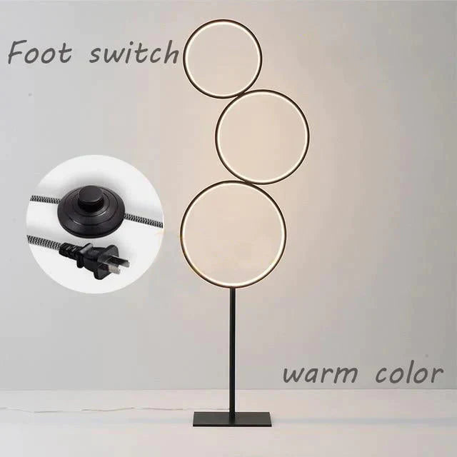 Modern Minimalist LED Ring Floor Lights Lighting Art Deco Home Floor Lights Touch Switch Standing Lamp for Living Room Luminarie