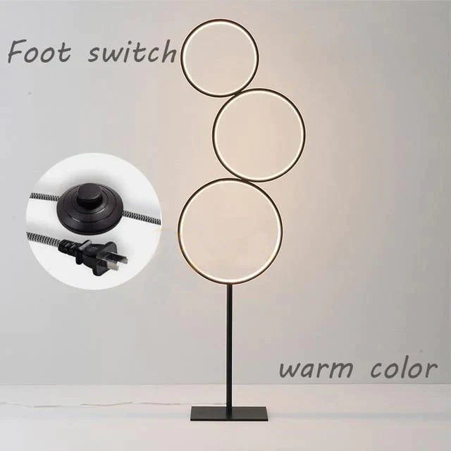 Modern Minimalist Led Ring Floor Lights Lighting Art Deco Home Touch Switch Standing Lamp For Living