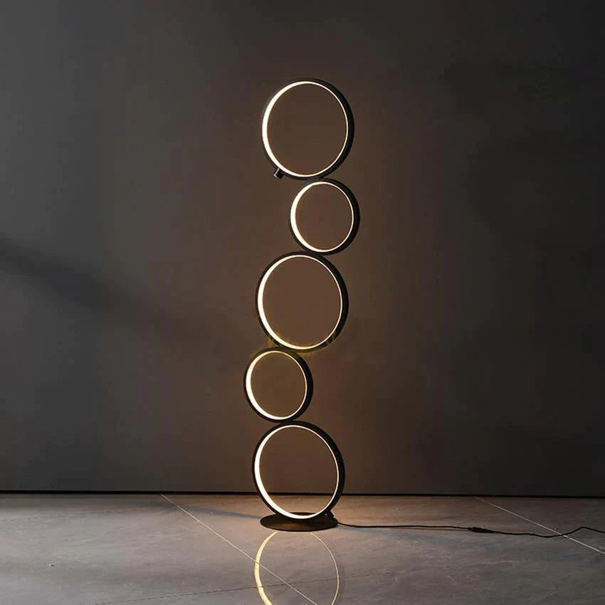 Modern Minimalist Led Ring Floor Lights Lighting Art Deco Home Touch Switch Standing Lamp For Living