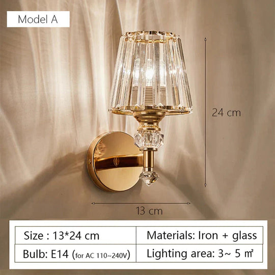 Modern Minimalist Wall Lamp with Glass Shade for Bedside Lighting Living Room Lighting