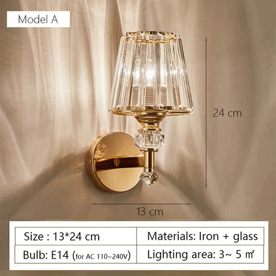 Modern Minimalist Wall Lamp With Glass Shade For Bedside Lighting Living Room Light