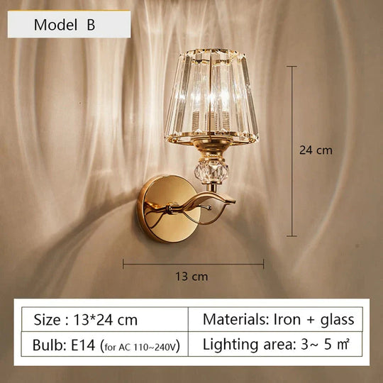 Modern Minimalist Wall Lamp with Glass Shade for Bedside Lighting Living Room Lighting