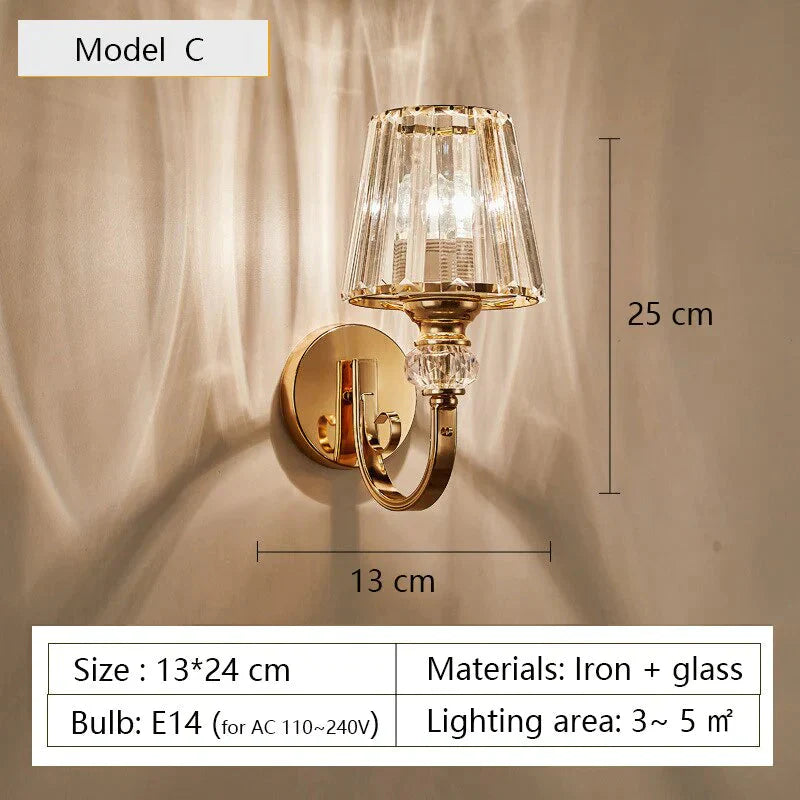 Modern Minimalist Wall Lamp with Glass Shade for Bedside Lighting Living Room Lighting