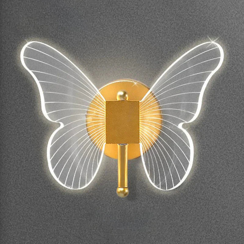 Modern Nordic All Copper Led  Butterfly Wall Lamp