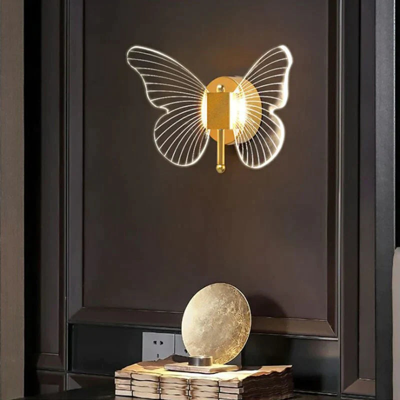 Modern Nordic All Copper Led Butterfly Wall Lamp Wall