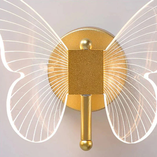 Modern Nordic All Copper Led  Butterfly Wall Lamp