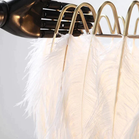 Modern Nordic  Fairy Feather Chandelier Lamp Loft Pendant Lamp Lights Living Suspension Lighting Fixtures