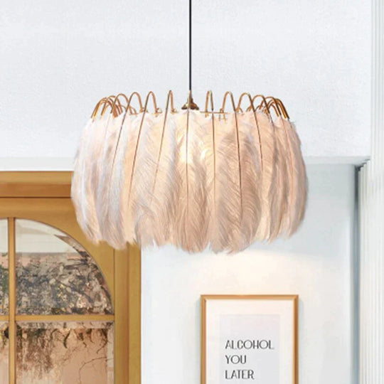 Modern Nordic  Fairy Feather Chandelier Lamp Loft Pendant Lamp Lights Living Suspension Lighting Fixtures