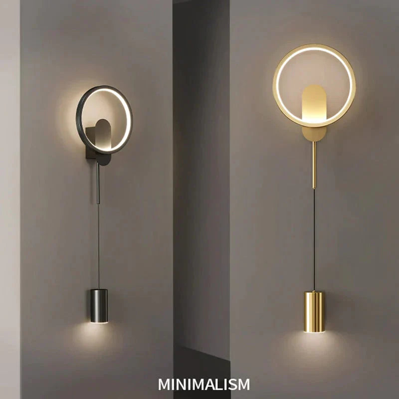 Modern Nordic Led Wall Lamp For Bedroom Black/Gold Light