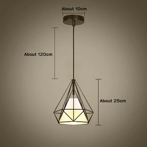 Modern Pendant Light Black Iron Hanging Cage Vintage E27Led Lamp Bulb Industrial Loft Retro Dining Room Restaurant Bar Counte