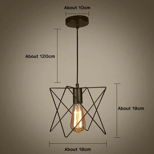 Modern Pendant Light Black Iron Hanging Cage Vintage E27Led Lamp Bulb Industrial Loft Retro Dining Room Restaurant Bar Counte