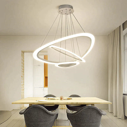 Modern Pendant Lights For Living Dining Room 4/3/2/1 Circle Rings Acrylic LED Lighting