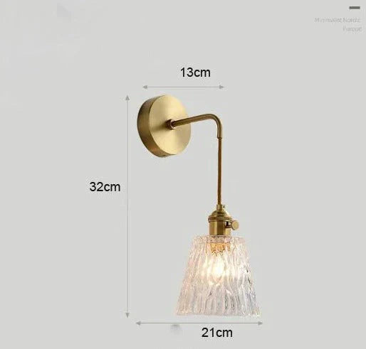 Modern Simple Nordic Living Room Bedroom Copper Wall Lamp