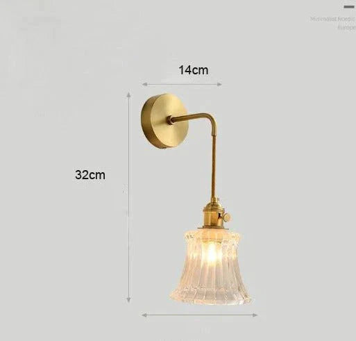 Modern Simple Nordic Living Room Bedroom Copper Wall Lamp