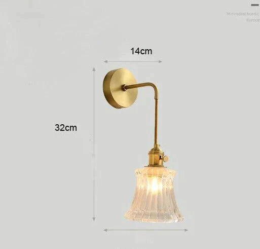 Modern Simple Nordic Living Room Bedroom Copper Wall Lamp Lamps