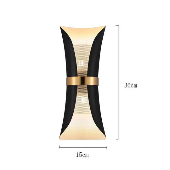 Modern Simple Wall Lamp Lights Scone for Bedroom Bathroom Black Gold