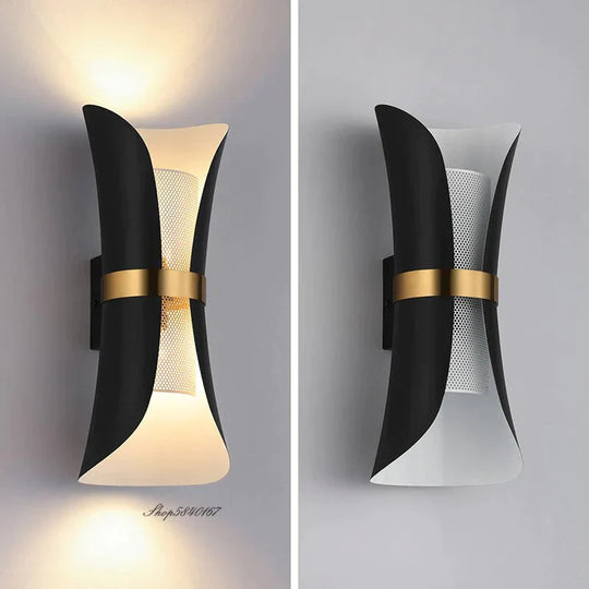 Modern Simple Wall Lamp Lights Scone for Bedroom Bathroom Black Gold