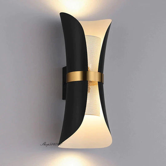 Modern Simple Wall Lamp Lights Scone for Bedroom Bathroom Black Gold