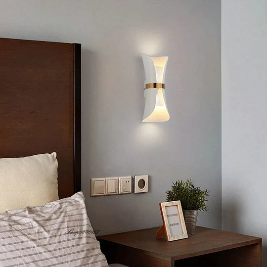 Modern Simple Wall Lamp Lights Scone for Bedroom Bathroom Black Gold