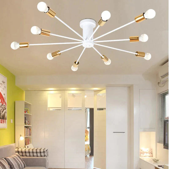 Modern Unique Novelty Painted Ceiling Lamps E27 LED 2 Styles Ceiling Lights For Living Room Bedroom Restaurant Kitchen Cafe