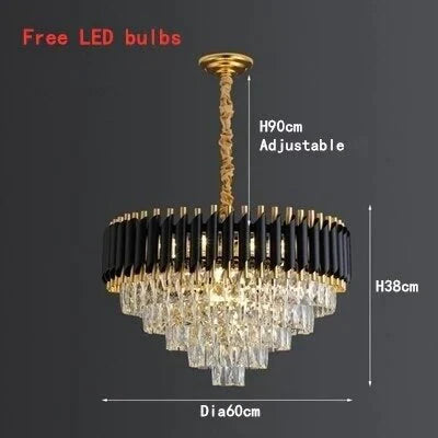 Nebra- Luxury K9 Crystal Chandeliers Round D60Cm / Changeable Light Chandelier