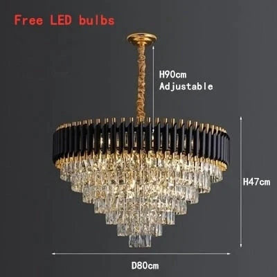 Nebra- Luxury K9 Crystal Chandeliers Round D80Cm / Changeable Light Chandelier