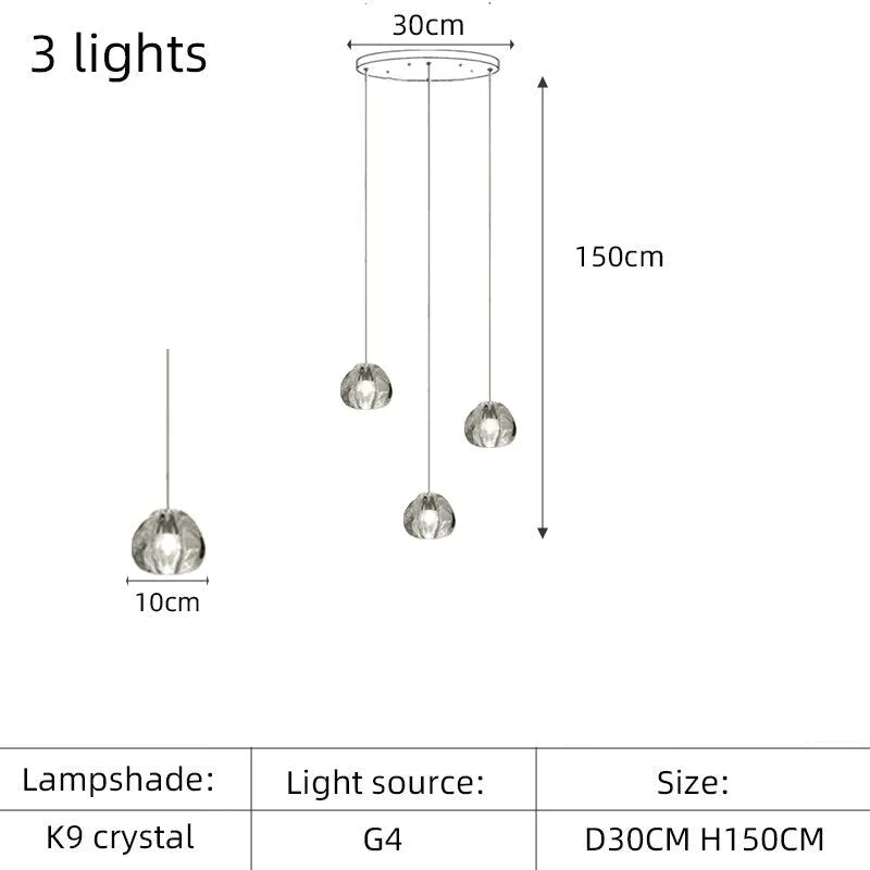 Nebular - Modern K9 Crystal LED meteor chandelier