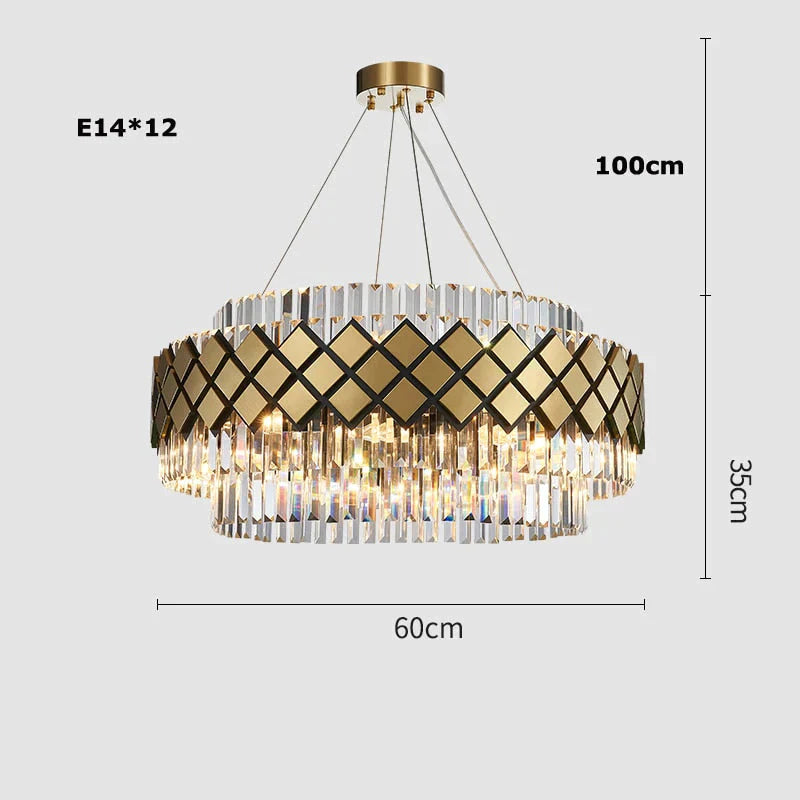 Neva 2 - Designer Alloy and Crystal LED Chandelier For Dinning Room Living room