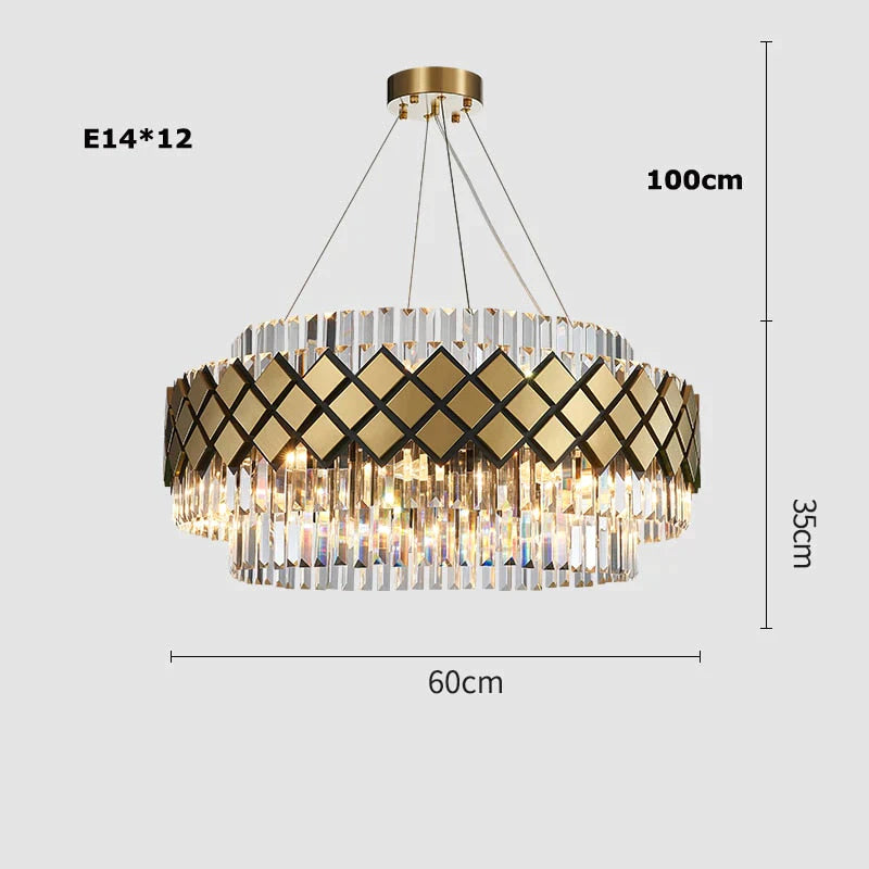 Neva 2 - Designer Alloy And Crystal Led Chandelier For Dinning Room Living Room