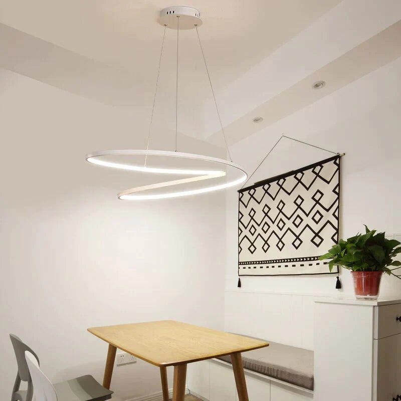 New Arrival Modern Led Pendant Lights For Living Room Dining Matte Black/White Hanging Lamp