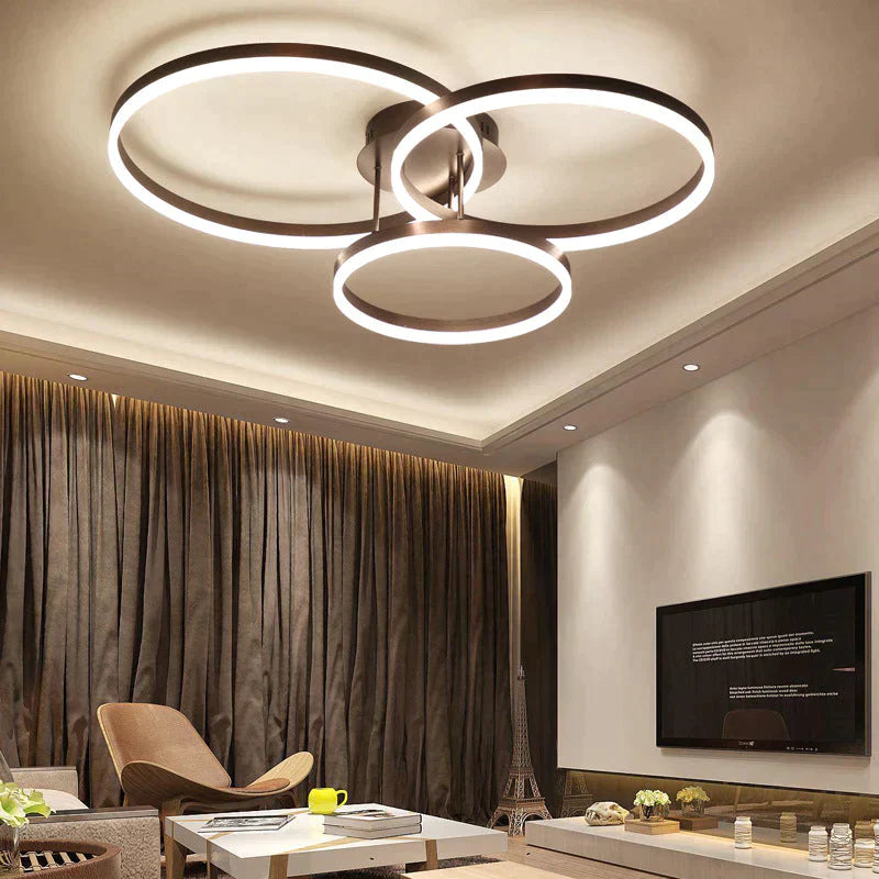 New Creative Circle Ceiling Lamp White Light / Three Laps-Dia(30+40+50)*20 Cm