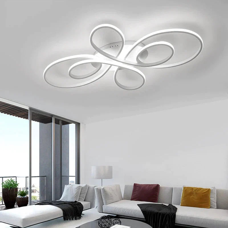 New Hot RC White/Coffee Modern Led Ceiling Lights For Living Room Bedroom Study Room Dimmable Ceiling Lamp Fixtures