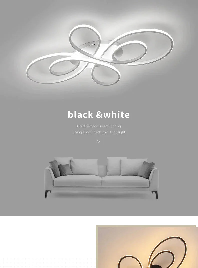 New Hot RC White/Coffee Modern Led Ceiling Lights For Living Room Bedroom Study Room Dimmable Ceiling Lamp Fixtures