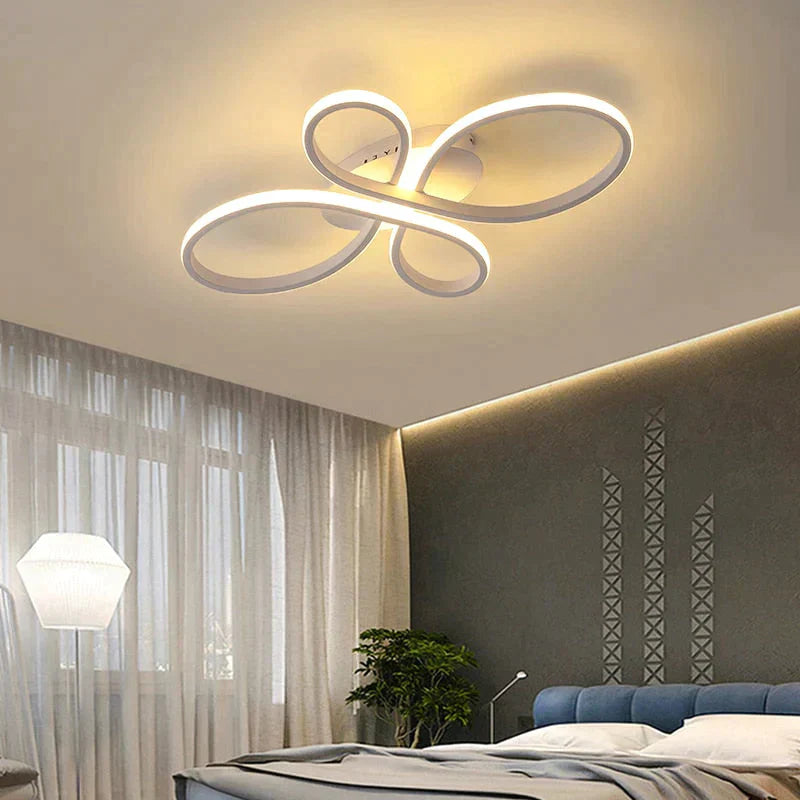 New Hot Rc White/Coffee Modern Led Ceiling Lights For Living Room Bedroom Study Dimmable Lamp