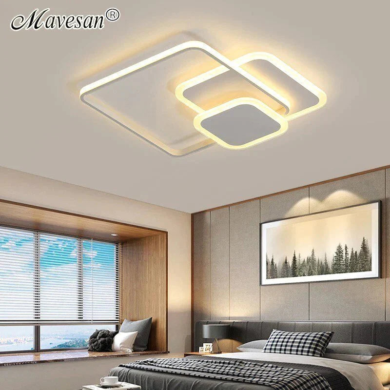 New LED Ceiling Lights Living Room Bedroom Round Square Lighting Fixtures Dimmable Modern Dome Lamps Dero Lamparas De Techo