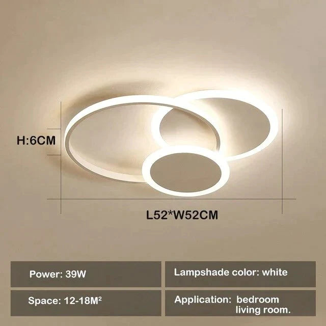 New Led Ceiling Lights Living Room Bedroom Round Square Lighting Fixtures Dimmable Modern Dome Lamps