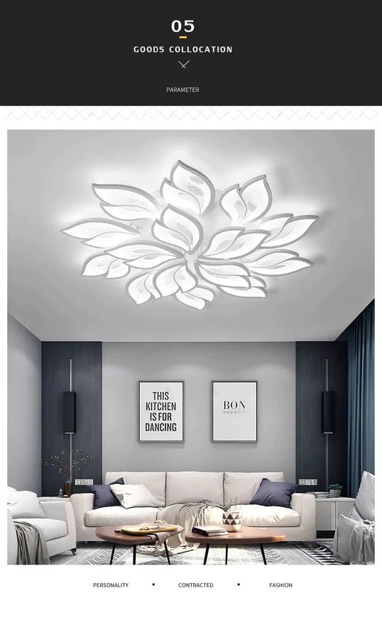 New LEDs Chandelier Modern Flowers For Living Room Bedroom Remote Control/APP Support Home Design Lighting Fixtures