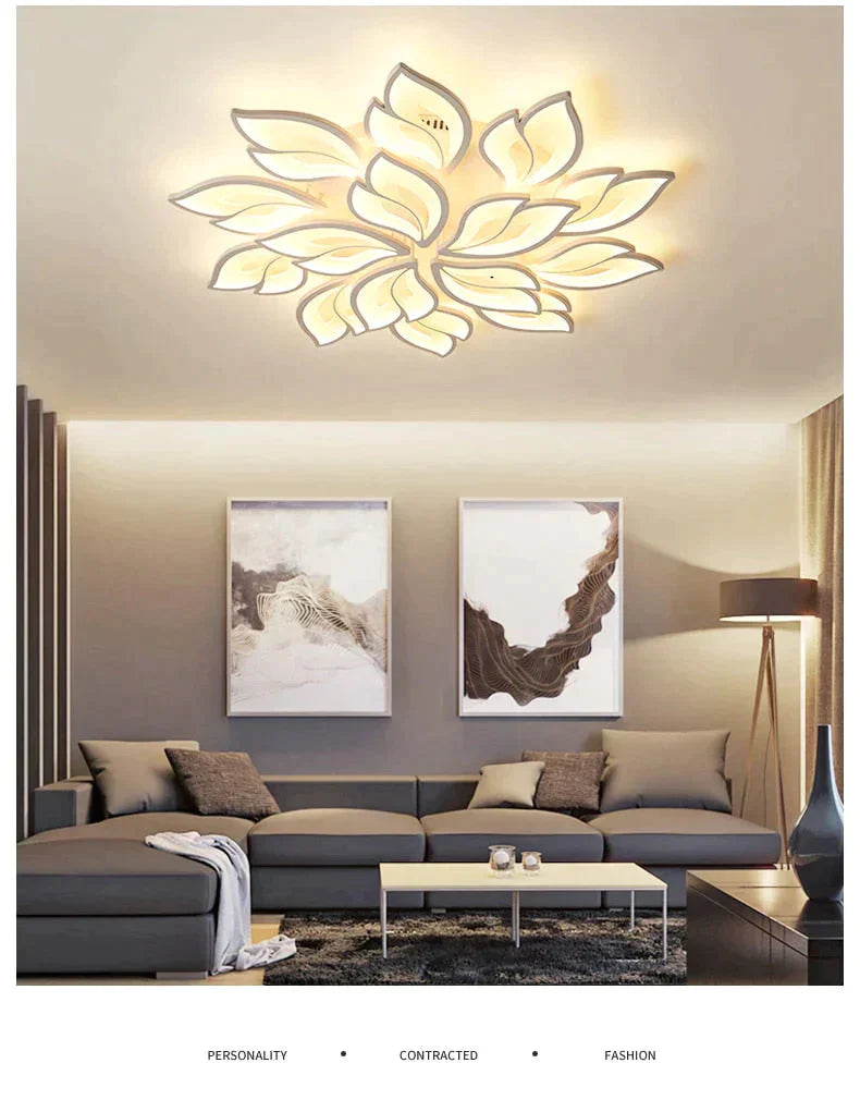 New Leds Chandelier Modern Flowers For Living Room Bedroom Remote Control/App Support Home Design